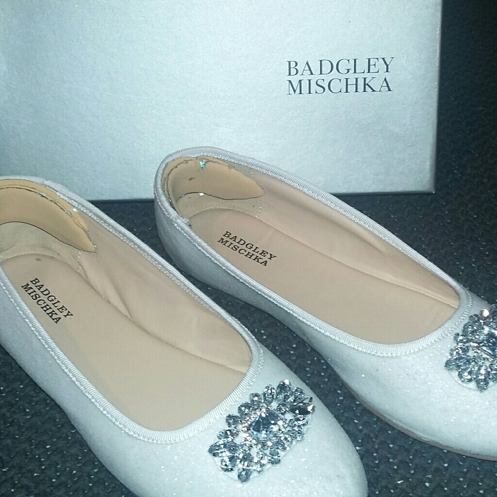 Badgley Mischka "Amber Stone" kids white